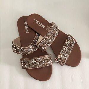 Sequin Slide Sandals NWOT